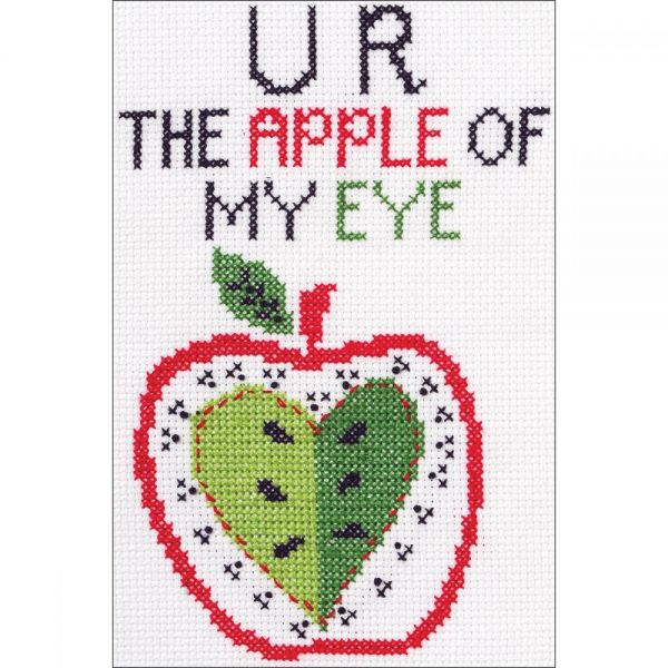 NOTM396887 Bucilla My 1st Stitch U R The Apple Mini Counted Cross Stitch Kit