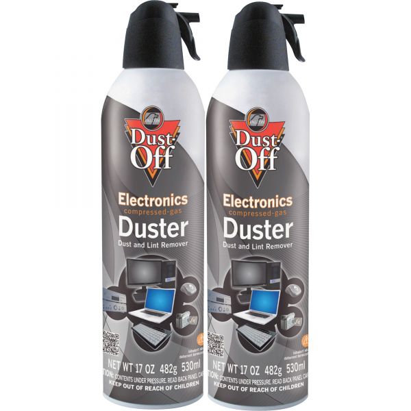 FALDPSJMB2 Dust-Off Disposable Compressed Air Duster, 17 oz Cans, 2/Pack