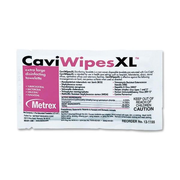 MRXMACW078155 Metrex Caviwipes XL Disinfecting Towelettes