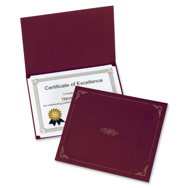 OXF29900585BGD Oxford Certificate Holder, 11 1/4 x 8 3/4, Burgundy, 5/Pack