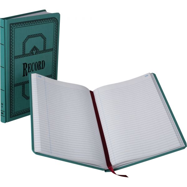 BOR66300R Boorum & Pease Record/Account Book, Record Rule, Blue, 300 Pages, 12 1/8 x 7 5/8