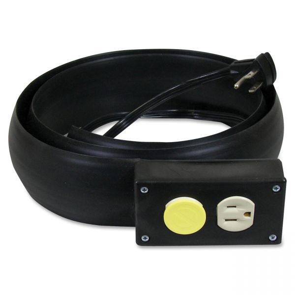 CLI79051 C-Line Lay-Flat Power Extension And Cord Cover, 13 Amps, 125 V, 5ft, Black