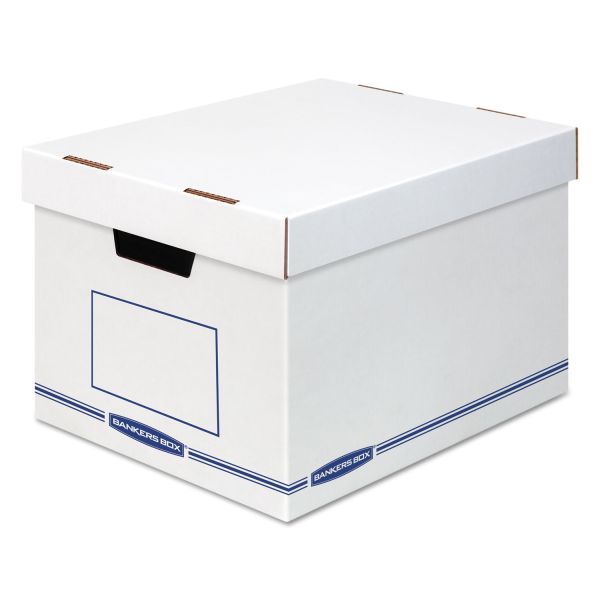 FEL4662401 Bankers Box Organizer Storage Boxes, X-Large, White/Blue, 12/Carton