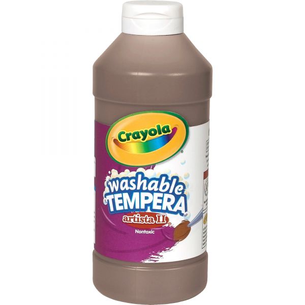 CYO543115007 Crayola Artista II Washable Tempera Paint, Brown, 16 oz