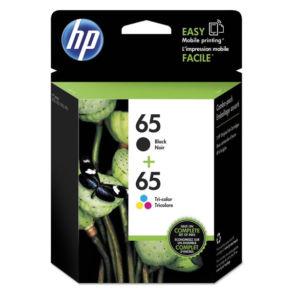 HEWT0A36AN HP 65 (T0A36AN) Black; Tri-Color Original Ink Cartridge, 2/Pk