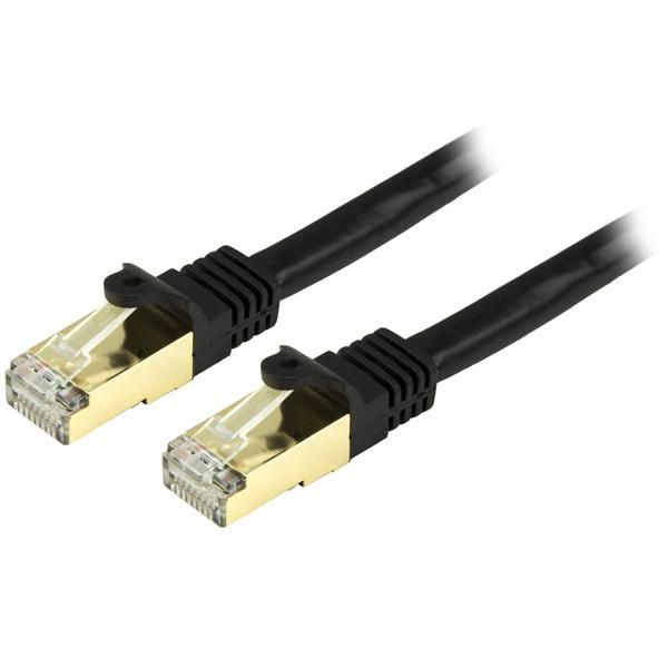 SYNX4337397 StarTech.com 10 ft Cat6a Patch Cable - Shielded (STP) - Black - 10Gb Snagless Cat 6a Ethernet Patch Cable