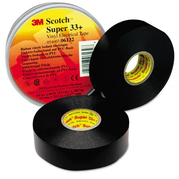 MMM06132 3M Scotch 33+ Super Vinyl Electrical Tape, 3/4" x 66ft
