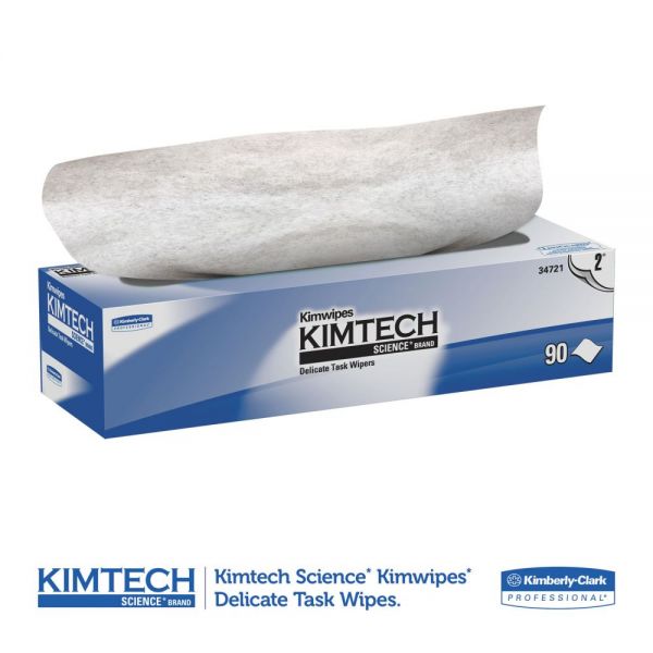KCC34721 Kimtech* Kimwipes Delicate Task Wipers, 2-Ply, 14 7/10 x 16 3/5, 90/Box, 15 Boxes/Carton