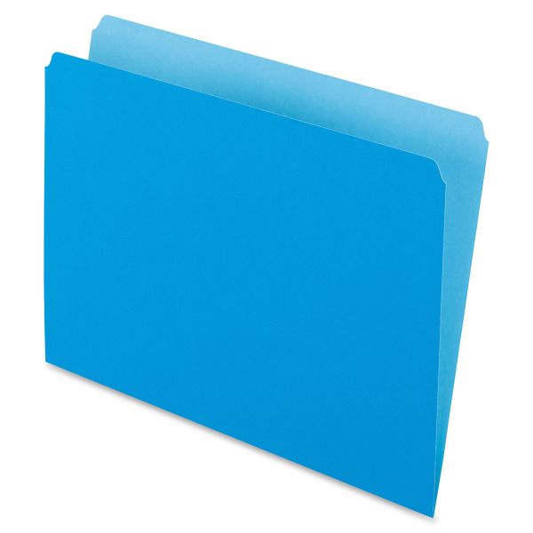 PFX152BLU Pendaflex Colored File Folders, Straight Cut, Top Tab, Letter, Blue/Light Blue, 100/Box