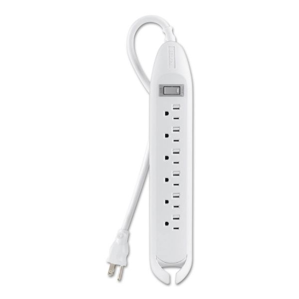 BLKF9D16012 Belkin Power Strip, 6 Outlets, 12 ft Cord, White