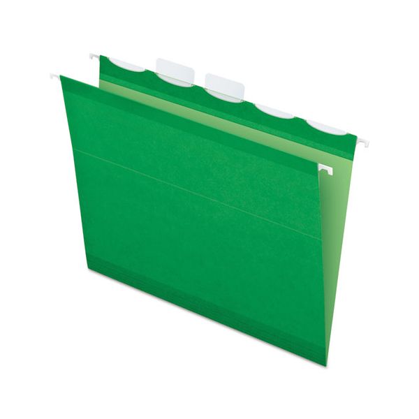 PFX42626 Pendaflex Colored Reinforced Hanging Folders, 1/5 Tab, Letter, Bright Green, 25/Box