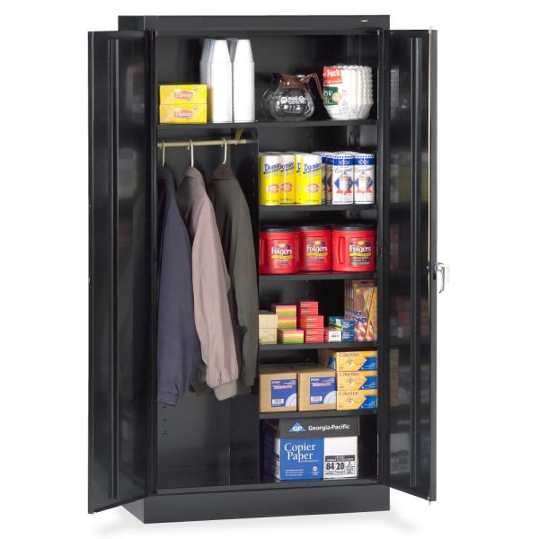 TNN7214BK Tennsco Combination Wardrobe/Storage Cabinet, 6 Shelves, 36" x 18" x 72", Black