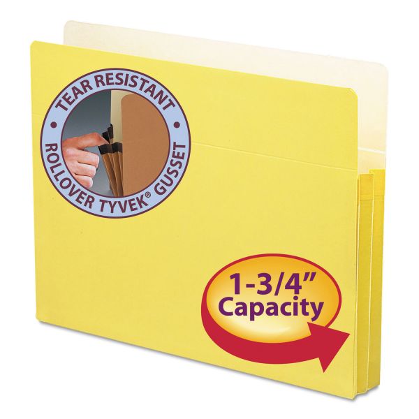 SMD73223 Smead 1 3/4" Exp Colored File Pocket, Straight Tab, Letter, Yellow