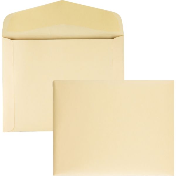 QUA54414 Quality Park Open Side Booklet Envelope, 13 x 10, Cameo Buff, 100/Box