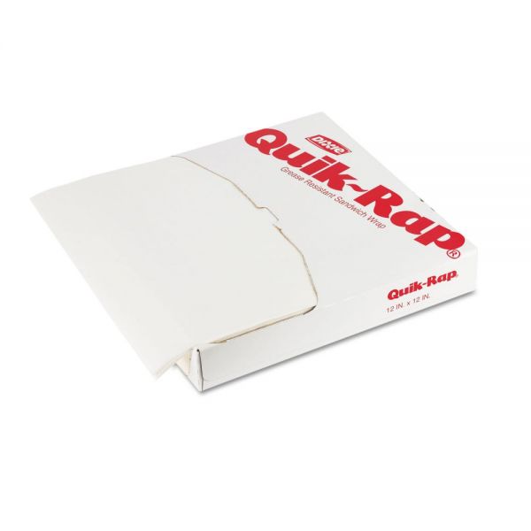 DXE891259 Dixie Quik-Rap Grease-Resistant Waxed Sandwich Paper, 12x12, Opaque Yellow, 1000/Pack
