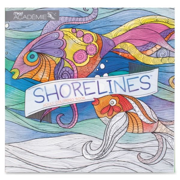 MEA54018 Mead Shorelines Adult Coloring Book Coloring Printed Book