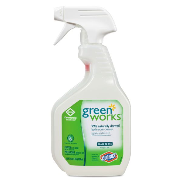 CLO00452 Green Works Bathroom Cleaner, 24oz Spray Bottle