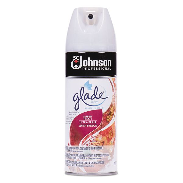 SJN682262 Glade Air Freshener, Super Fresh Scent, 13.8 oz Aerosol, 12/Carton
