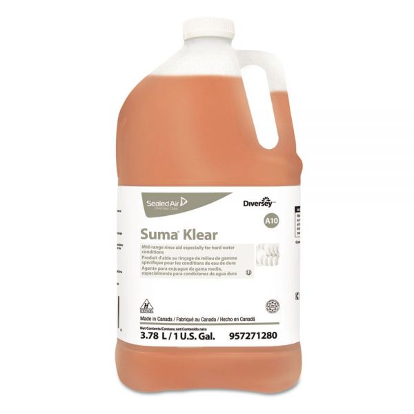 DVO957271280 Diversey Suma Klear A10 Rinse Aid, 1 gal Bottle, 4/Carton