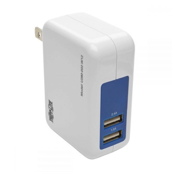 SYNX4254441 Tripp Lite 2-Port USB Wall/Travel Charger, 5V, 1.0/2.4A