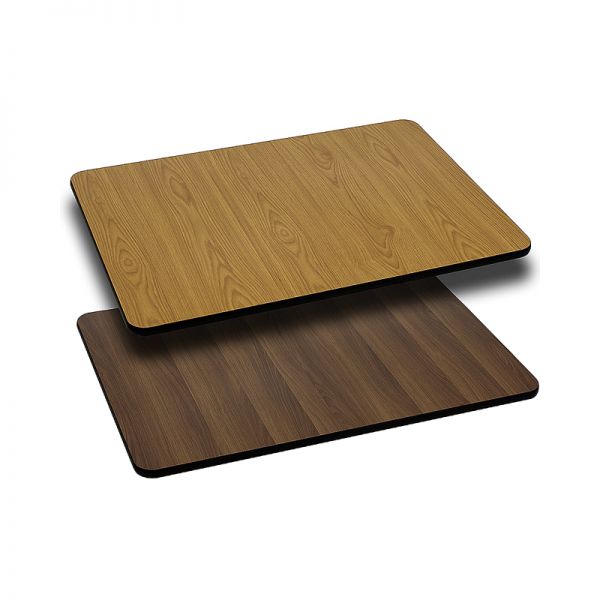 FHFXUWNT2442GG Flash Furniture 24'' x 42'' Rectangular Table Top with Natural or Walnut Reversible Laminate Top