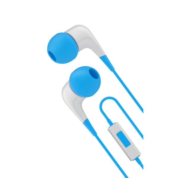 IGRM1Q1618 Cygnett 2XS Wired Headphones With Built-in-mic - Blue & White