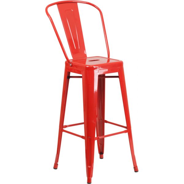 FHFCH3132030GBREDGG Flash Furniture 30'' High Indoor-Outdoor Barstool with Back