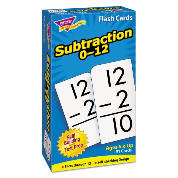TEPT53103 TREND Skill Drill Flash Cards, 3 x 6, Subtraction