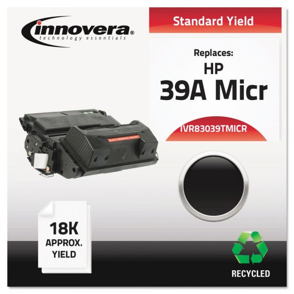 IVR83039TMICR Innovera Remanufactured Q1339A(M) (39AM) MICR Toner, Black