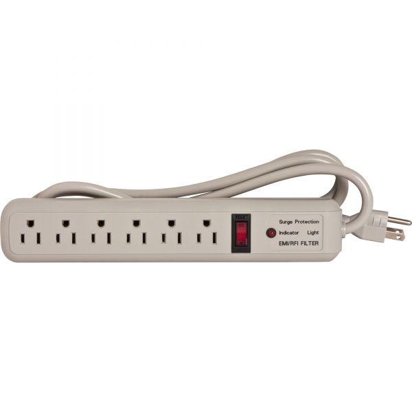 CCS25102 Compucessory 6-Outlet Strip Office Surge Protector