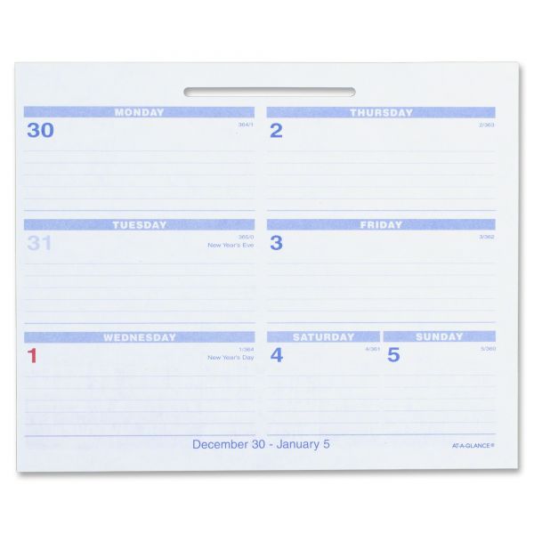 AAGSW705X50 AT-A-GLANCE Flip-A-Week Desk Calendar Refill, 5 5/8 x 7, White, 2019
