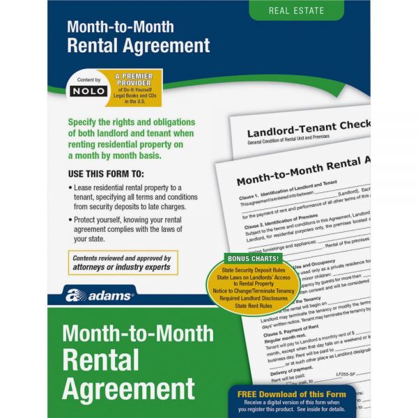 ABFLF255 Adams Monthly Rental Agreement Form Set