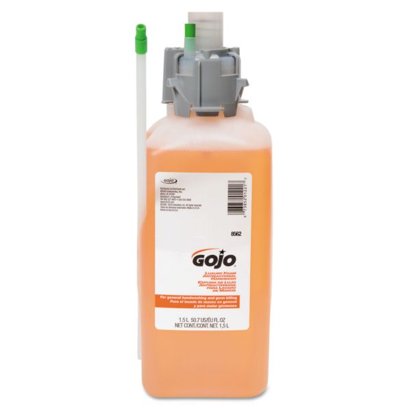 GOJ8562 GOJO Luxury Foam Antibacterial Handwash, 1500mL Refill, Fresh Fruit, 2/Carton