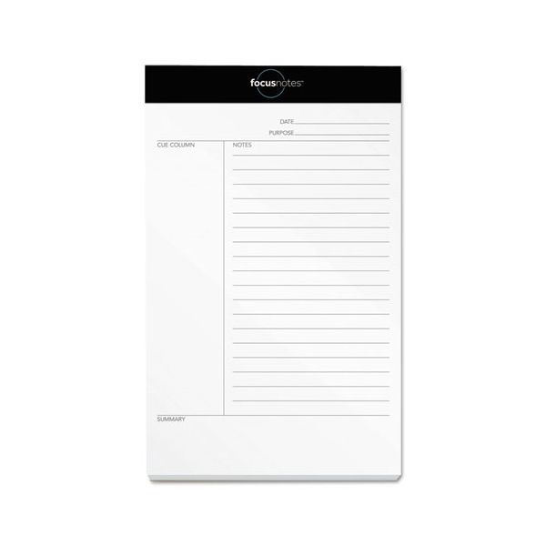 TOP77153 TOPS FocusNotes Legal Pad, 5 x 8, White, 50 Sheets