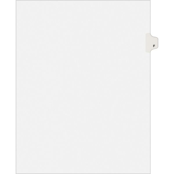 AVE01406 Avery-Style Legal Exhibit Side Tab Dividers, 1-Tab, Title F, Ltr, White, 25/PK