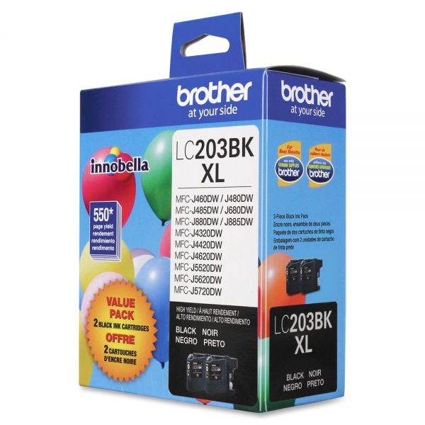 IGRM2Y8094 Brother LC203BKXL High Yield Black Ink Cartridges (LC2032PKS)