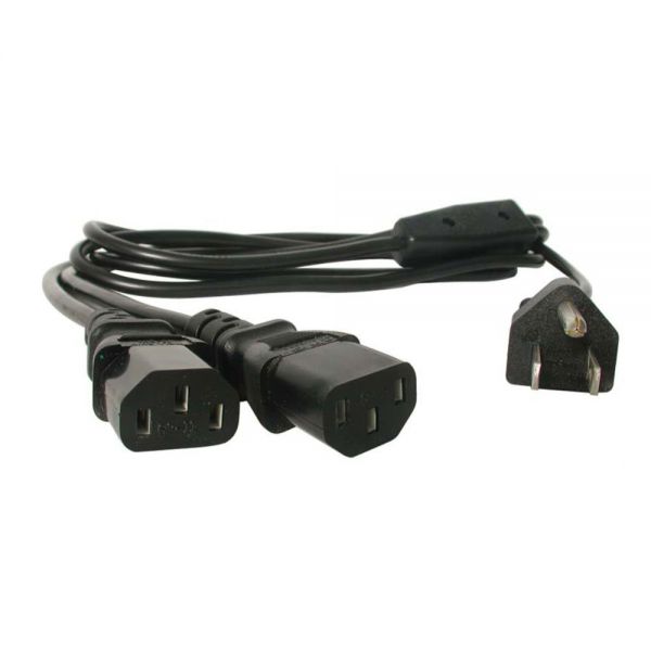 SYNX495843 StarTech.com 6 ft Standard Y Computer Power Cord NEMA 5-15P to 2x C13