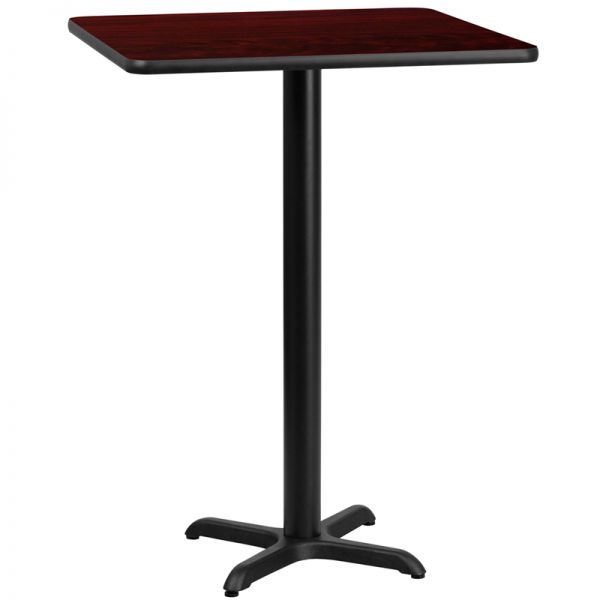 FHFXUMAHTB2424T2222BGG Flash Furniture 24'' Square Mahogany Laminate Table Top with 22'' x 22'' Bar Height Table Base