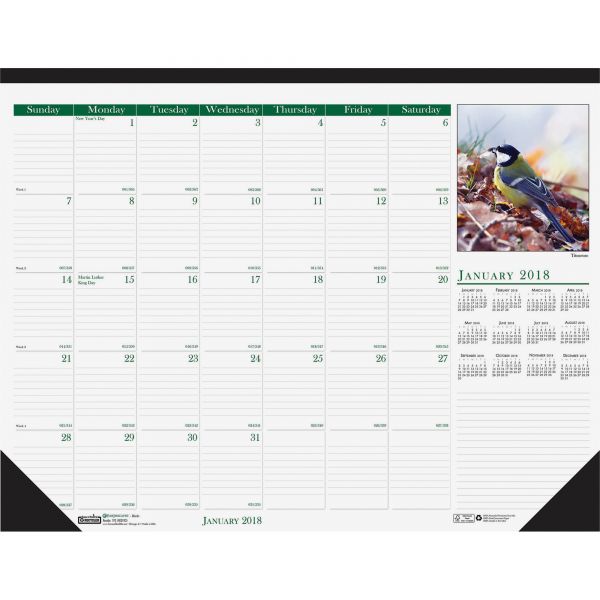 HOD192 House of Doolittle Wild Birds Photographic Monthly Desk Pad Calendar