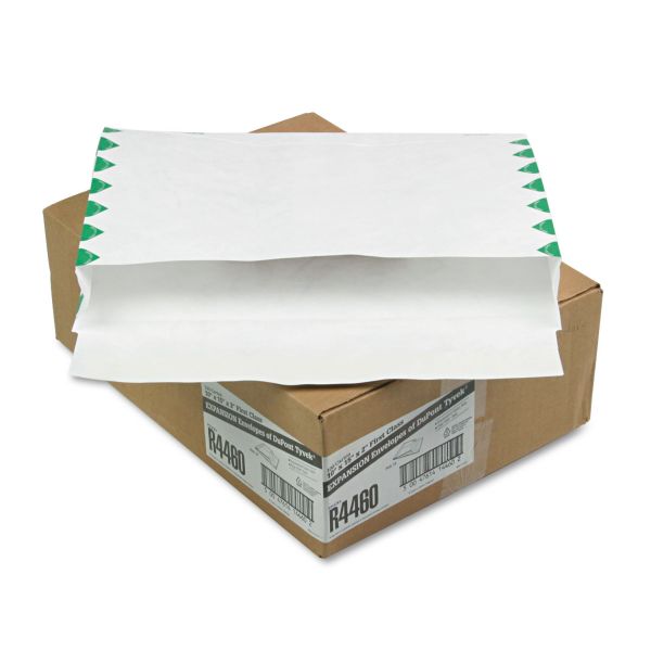 QUAR4460 Survivor Tyvek Booklet Expansion Mailer, 1st Class, 10 x 15 x 2, White, 18lb, 100/Carton