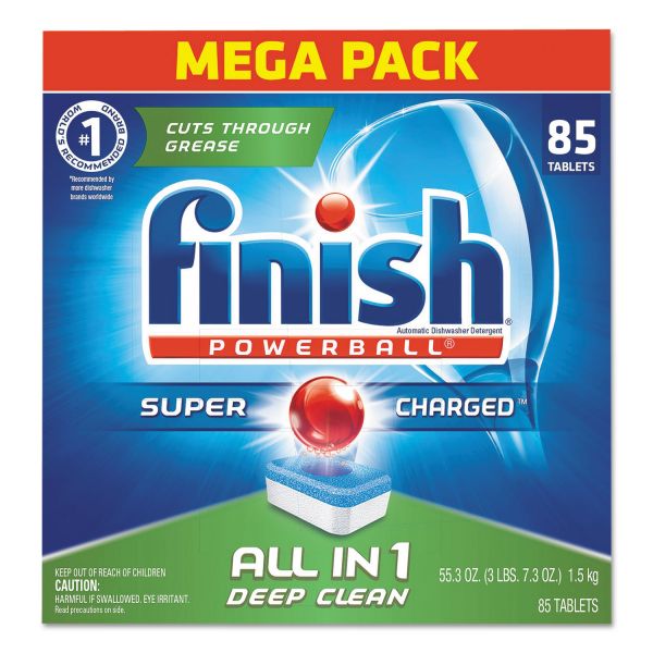 FSH89729CT FINISH Powerball Dishwasher Tabs, Fresh Scent, 85/Box, 4 Boxes/Carton