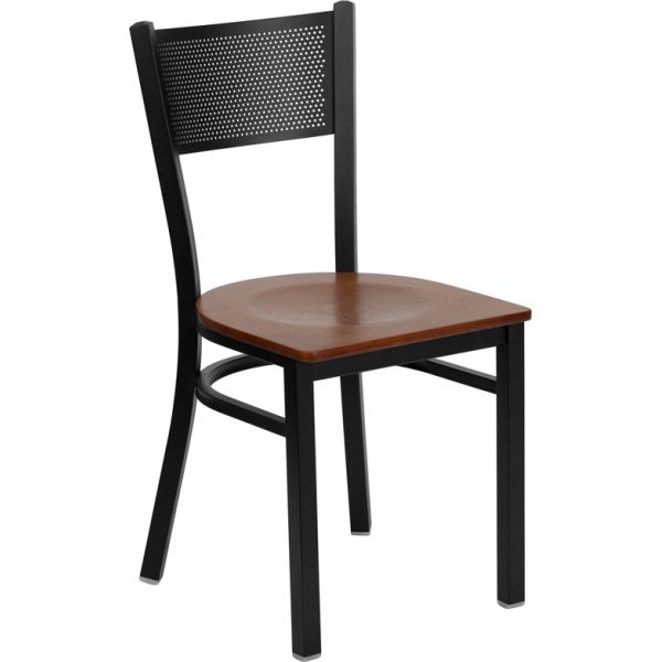 FHFXUDG60115GRDCHYWGG Flash Furniture Grid Back Metal Restaurant Chair