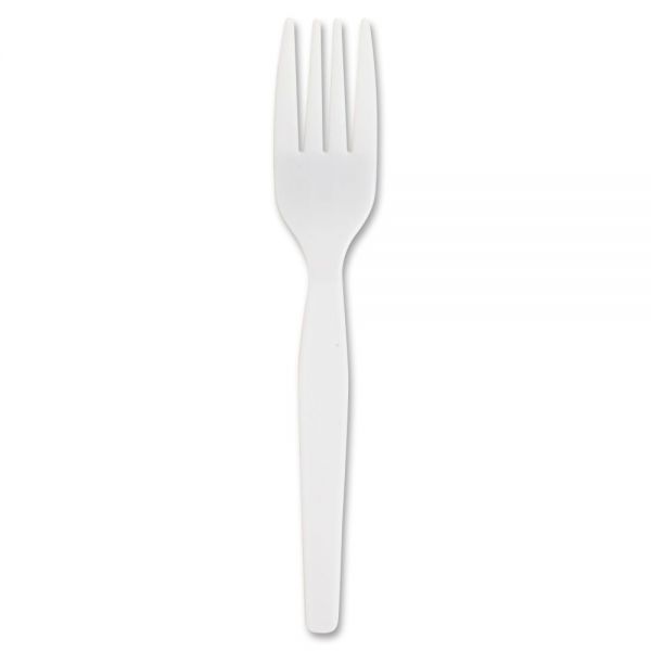 GJO0010430CT Genuine Joe Heavyweight White Plastic Forks
