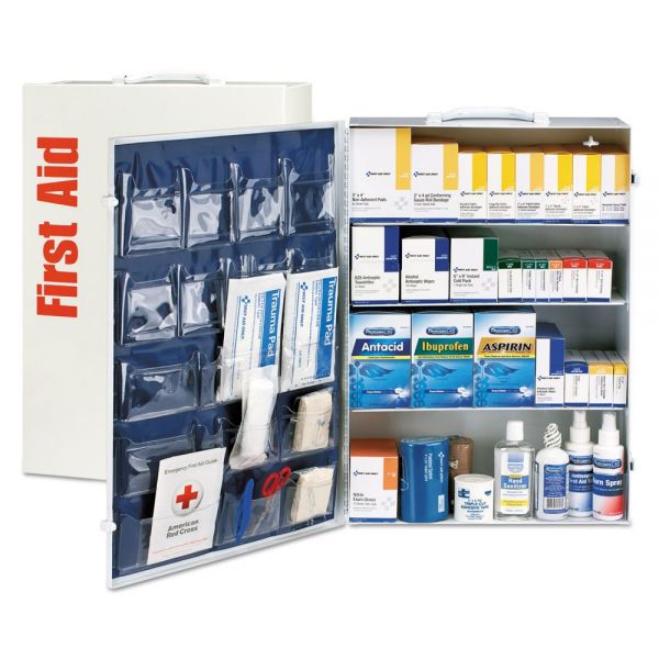 FAO90576 First Aid Only ANSI Class B+ 4 Shelf First Aid Station with Medications, 1437 Pieces