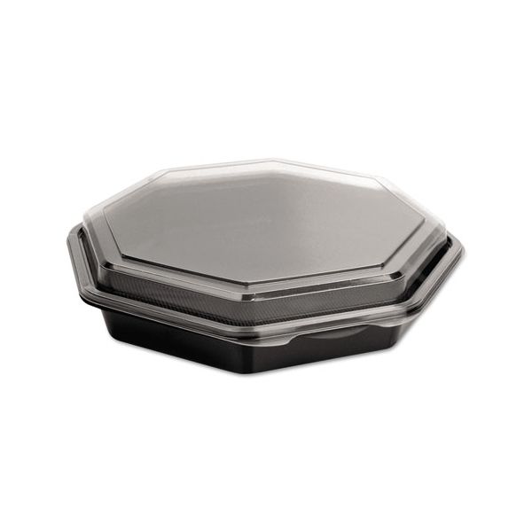 SCC864611PS94 Dart OctaView CF Containers, Black/Clear, 31oz, 9.57w x 9.18d x 1.97h, 100/Carton