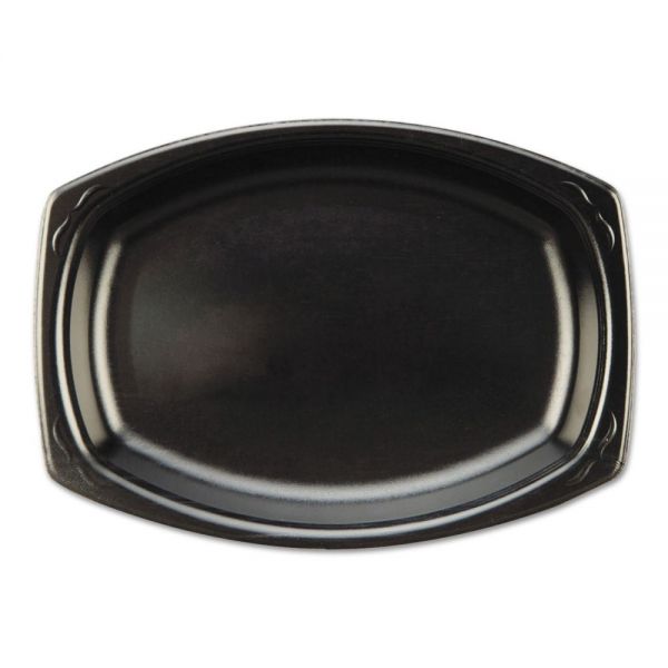GNPLAM793L Genpak Elite Laminated Foam Platter, 7 x 9, Black, Rectangle, 125 Pack, 4 Packs/Carton