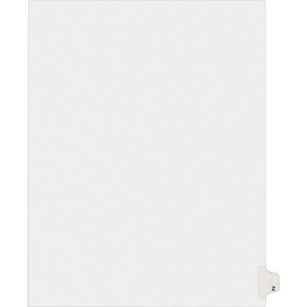 AVE82188 Avery Allstate-Style Legal Exhibit Side Tab Divider, Title: Z, Letter, White, 25/Pack