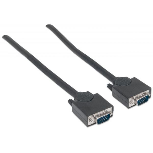 SYNX3570645 Manhattan SVGA HD15 Male to HD15 Male Monitor Cable, 6', Black