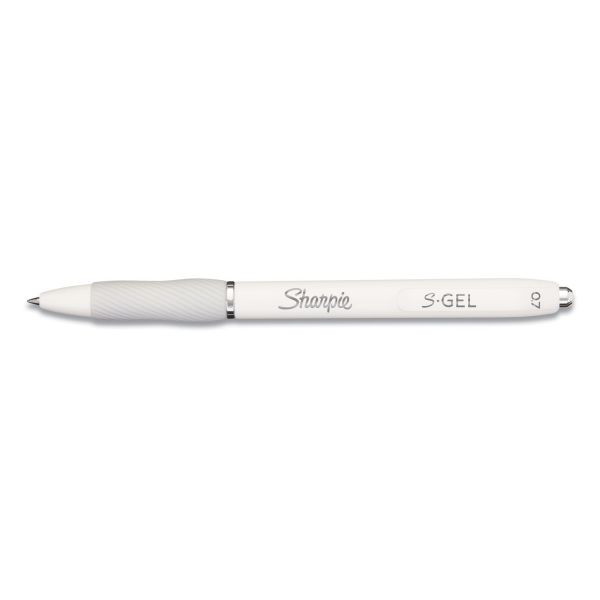 Sharpie SGel Fashion Barrel Pen, Medium 0.7 mm, Black Ink, Pearl White