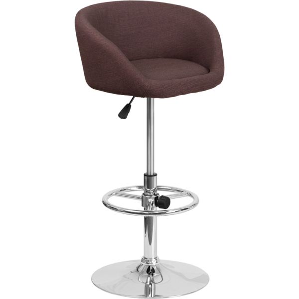 FHFCHTC31066LBRNFABGG Flash Furniture Contemporary Barstool